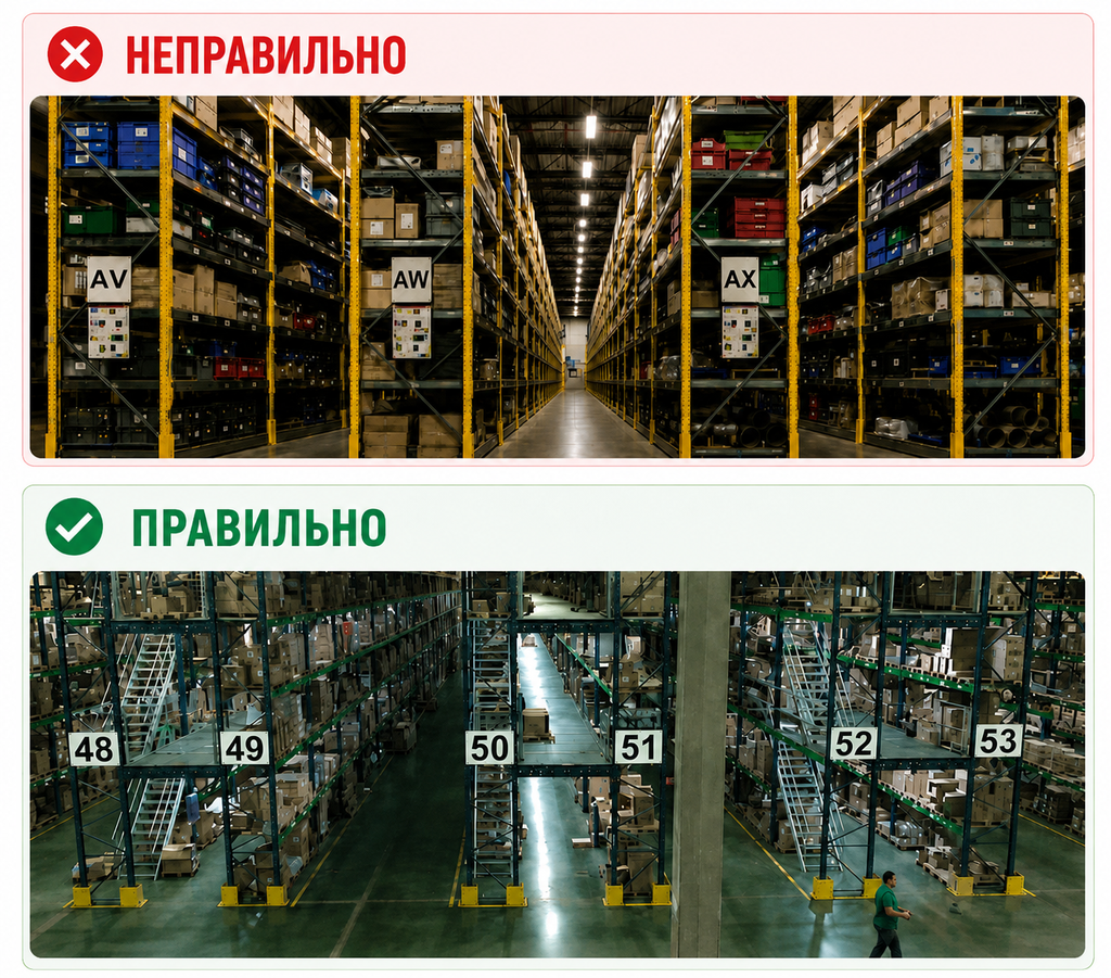 Понятная навигация снижает зависимость складских операций от опыта отдельных сотрудников Понятная навигация снижает зависимость складских операций от опыта отдельных сотрудников